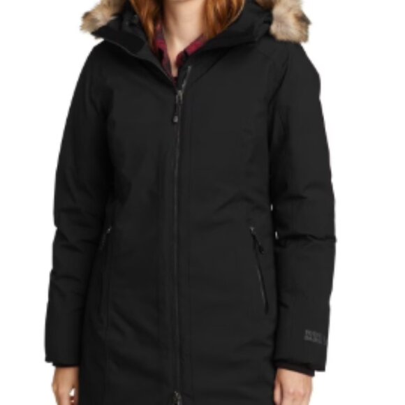 Eddie Bauer Women’s Faux Fur Collar Long Down Parka Coat – Black, XXL, Regular - Picture 2 of 13